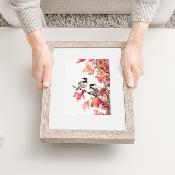 Watercolor Chickadee Bird Portrait Wall Art Print, Unframed - Charming Nature - Picture 6 of 7